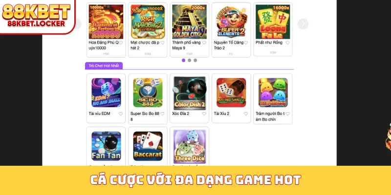 Cá cược với đa dạng game hot