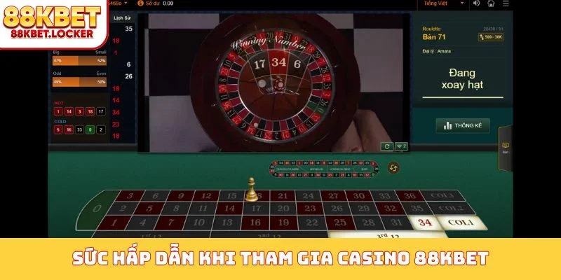 Sức hấp dẫn khi tham gia casino 88KBET